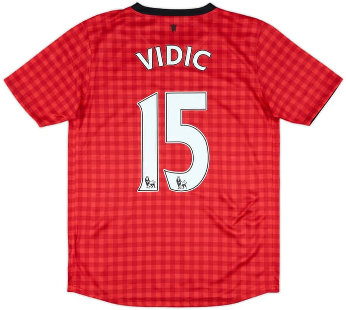 2012-13 Manchester United Home Shirt Vidic #15 - 8/10 - (XL.Boys)