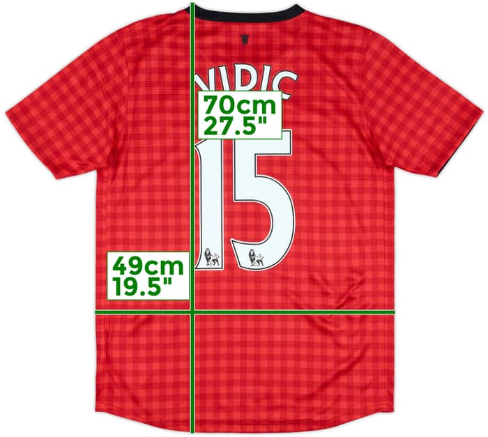 2012-13 Manchester United Home Shirt Vidic #15 - 8/10 - (XL.Boys)