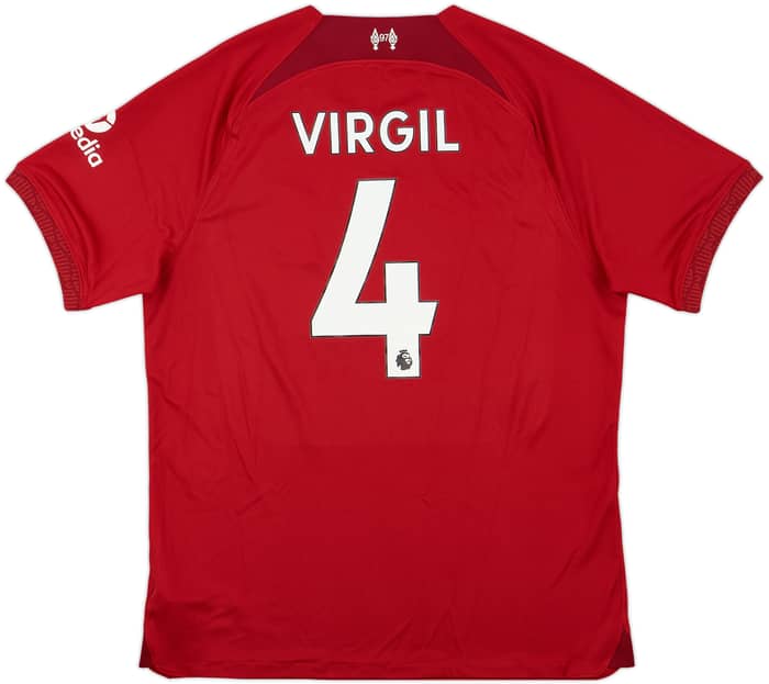 2022-23 Liverpool Home Shirt Virgil #4 - 9/10 - (L)