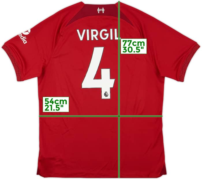 2022-23 Liverpool Home Shirt Virgil #4 - 9/10 - (L)