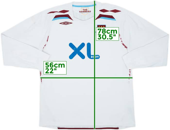 2007-08 West Ham Away L/S Shirt Noble #16 - 6/10 - (XL)