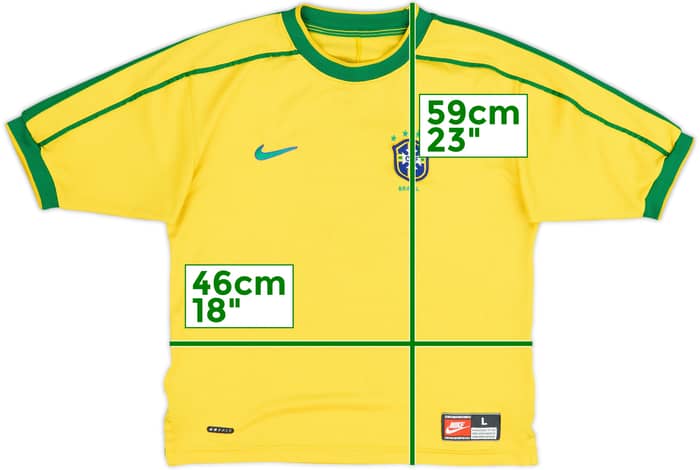 1998-00 Brazil Home Shirt - 7/10 - (L.Boys)