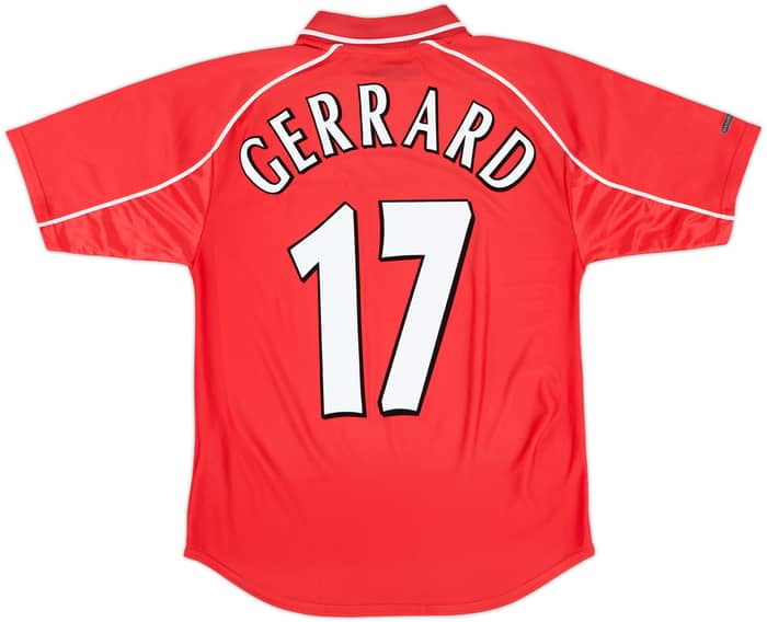 2000-02 Liverpool Home Shirt Gerrard #17 - 8/10 - (Y)