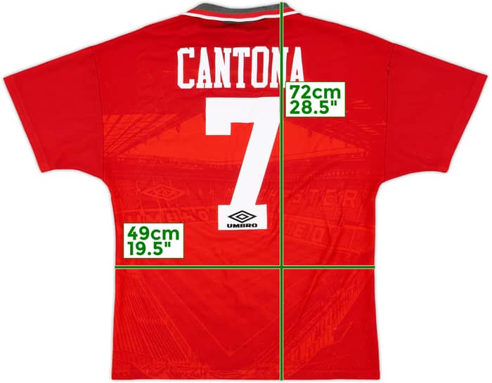 1994-96 Manchester United Home Shirt Cantona #7 - 6/10 - (M)