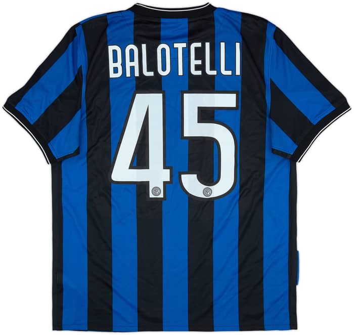 2009-10 Inter Milan Home Shirt Balotelli #45 - 6/10 - (L)