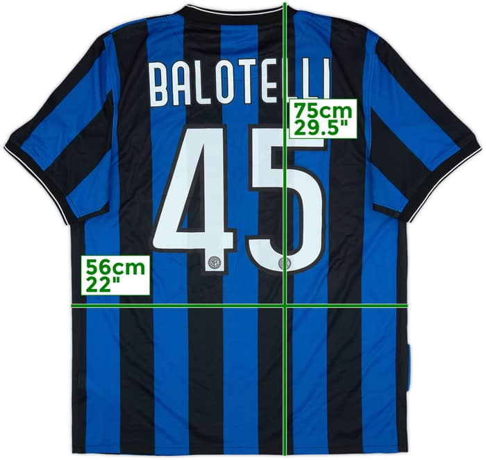 2009-10 Inter Milan Home Shirt Balotelli #45 - 6/10 - (L)