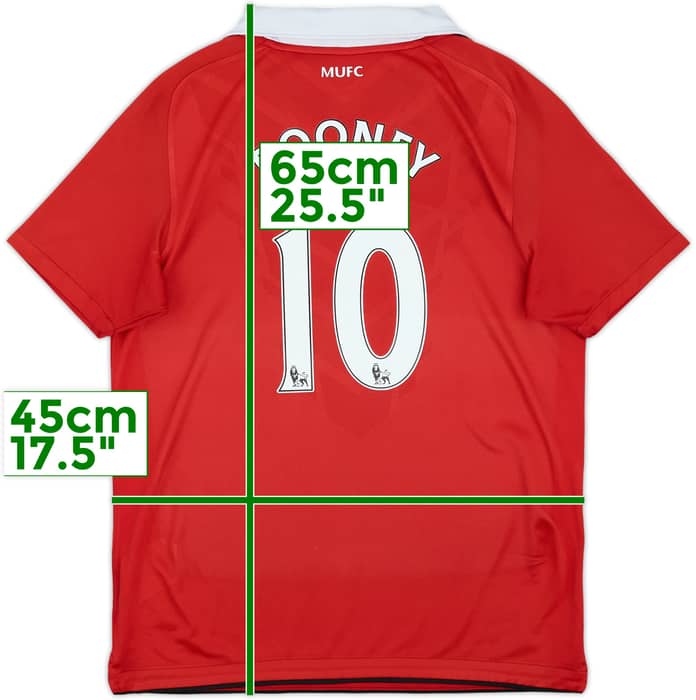 2010-11 Manchester United Home Shirt Rooney #10 - 6/10 - (L.Boys)