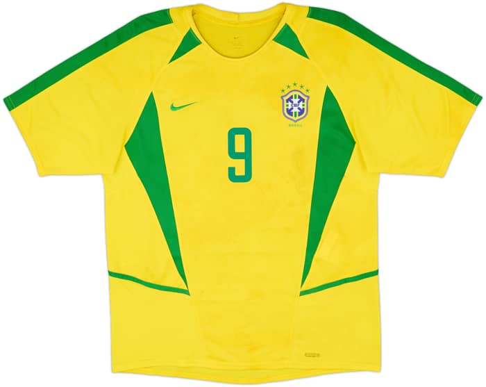 2002-04 Brazil Home Shirt Ronaldo #9 - 4/10 - (L)