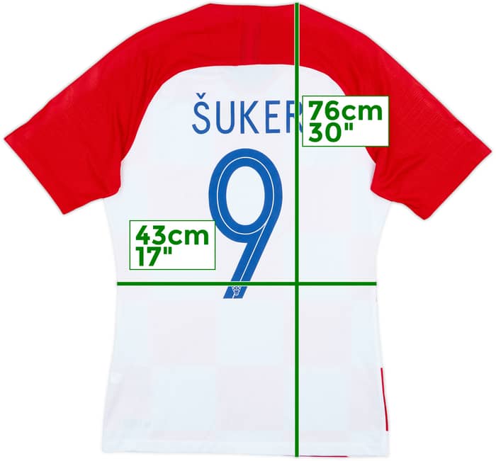 Camiseta auténtica de local de Croacia 2018-19 Suker #9 - 8/10 - (M)