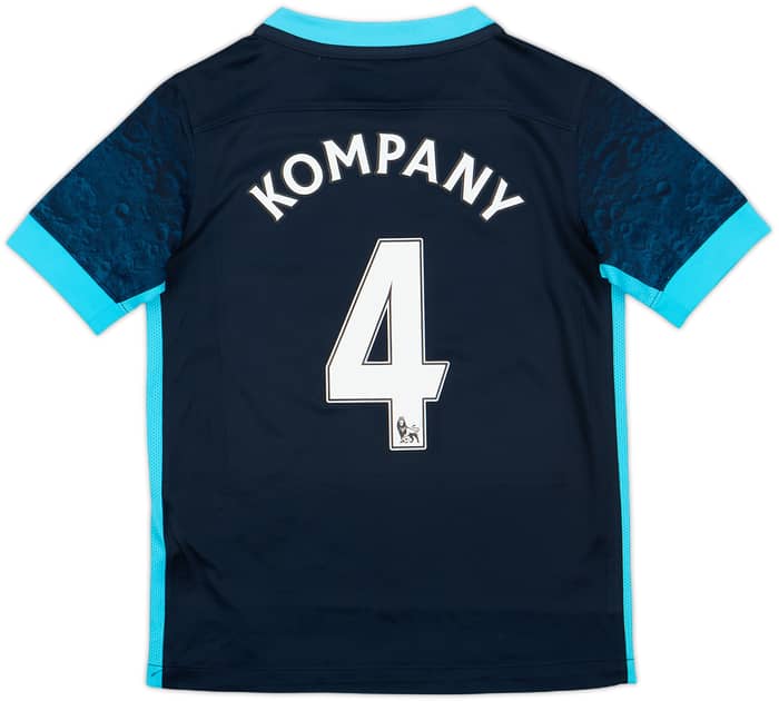 2015-16 Manchester City Away Shirt Kompany #4 - 7/10 - (S.Boys)