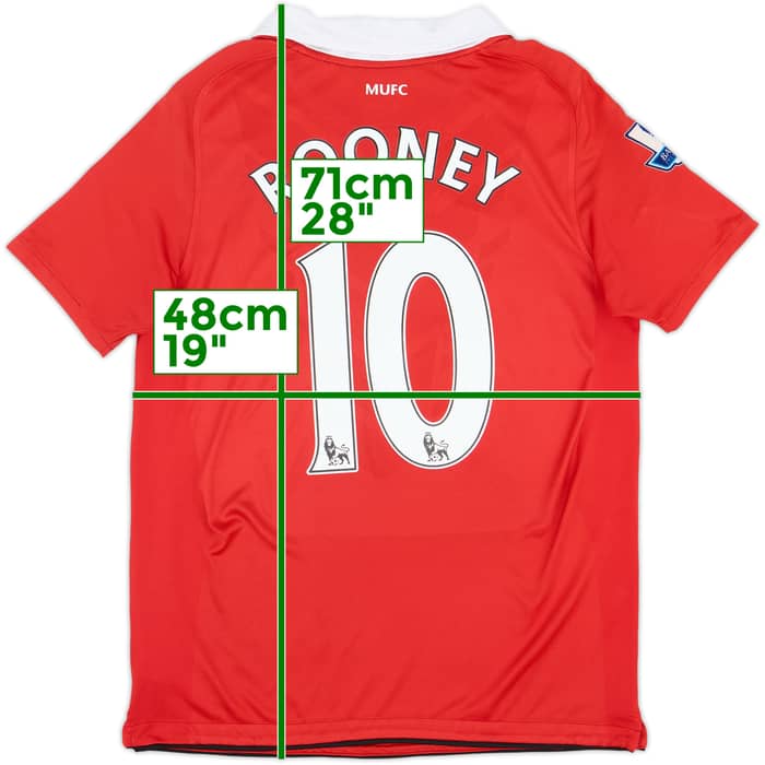 2010-11 Manchester United Home Shirt Rooney #10 - 8/10 - (XL.Boys)