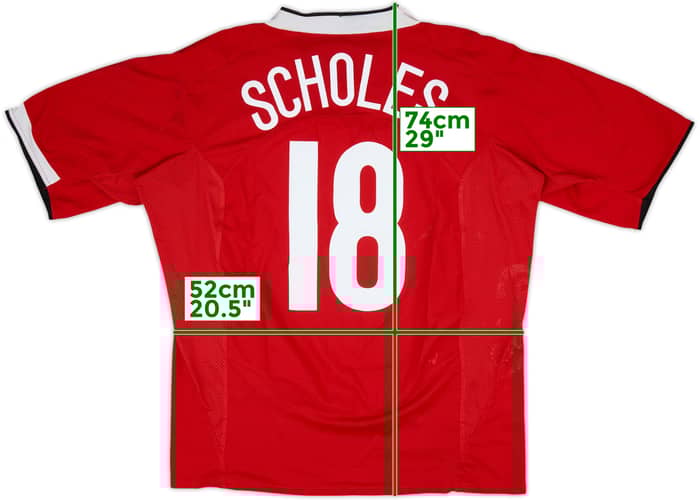 2004-06 Manchester United Home Shirt Scholes #18 - 6/10 - (XL)