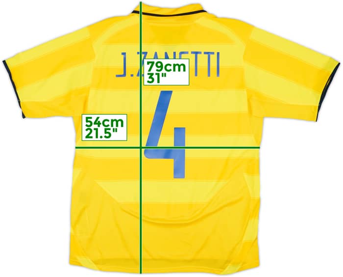 2003-04 Inter Milan Away Shirt J.Zanetti #4 - 9/10 - (M)