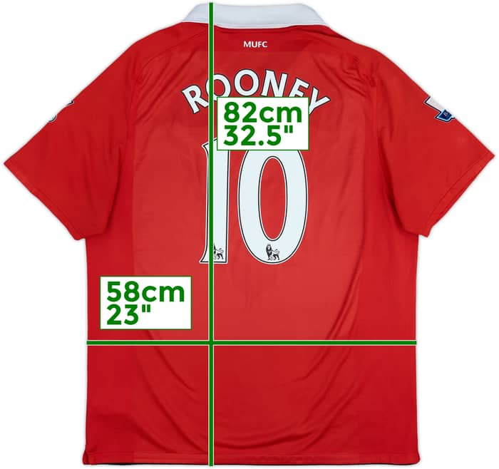 2010-11 Manchester United Home Shirt Rooney #10 - 5/10 - (XL)