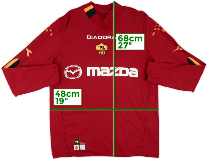 2003-04 Roma Match Issue Home L/S Shirt #9