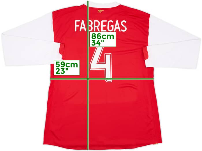 2006-08 Arsenal Player Issue Home L/S Shirt Fabregas #4 - 8/10 - (XXL)