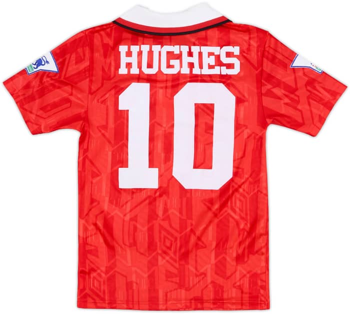 1992-94 Manchester United Home Shirt Hughes #10 - 6/10 - (S.Boys)