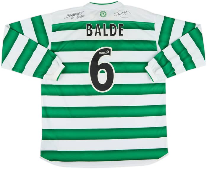 2003-04 Celtic Signed Home L/S Shirt Balde #6 - 7/10 - (XL)
