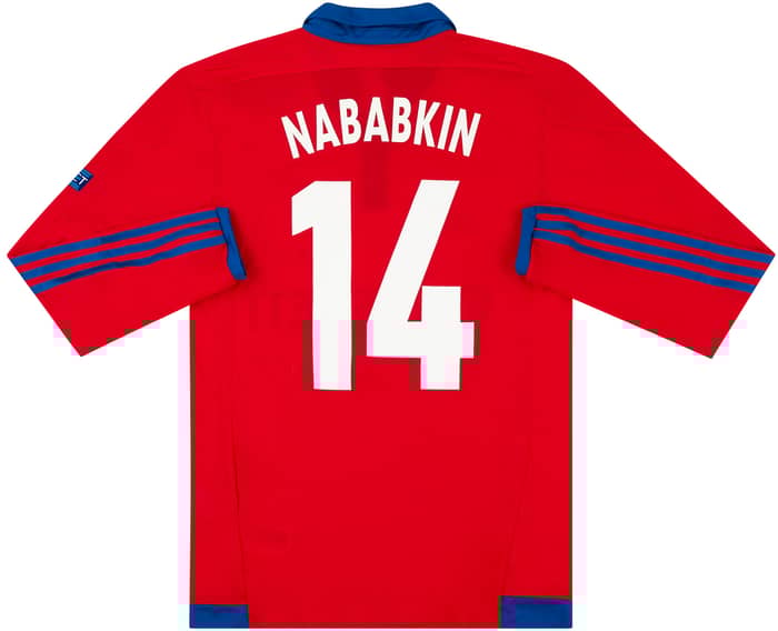 2015-16 CSKA Moscow Match Issue Home L/S Shirt Nababkin #14 (v Man Utd)