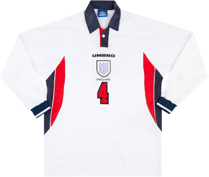 1997-99 England Match Issue Home L/S Shirt #4 (Butt)