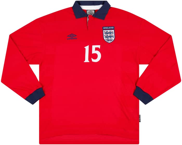 1999-01 England Match Issue Away L/S Shirt #15 (Butt)