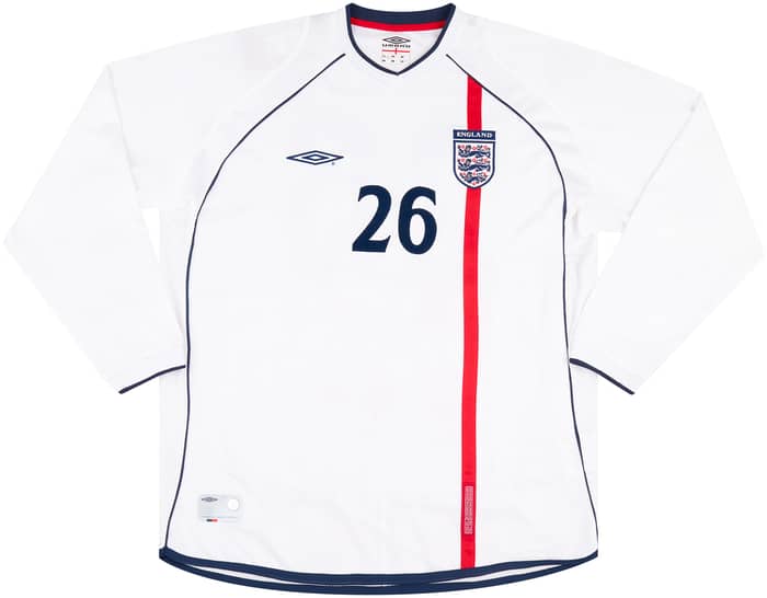 2001-02 England Match Issue Home L/S Shirt #26