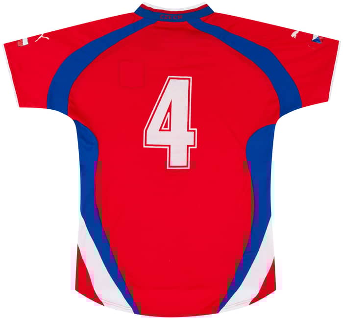 2002 Czech Republic Match Issue Home Shirt #4 (Jankulovski) v Italy