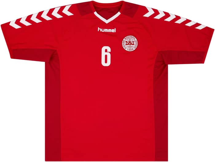 2003-04 Denmark Match Issue Home Shirt #6 (Helveg)
