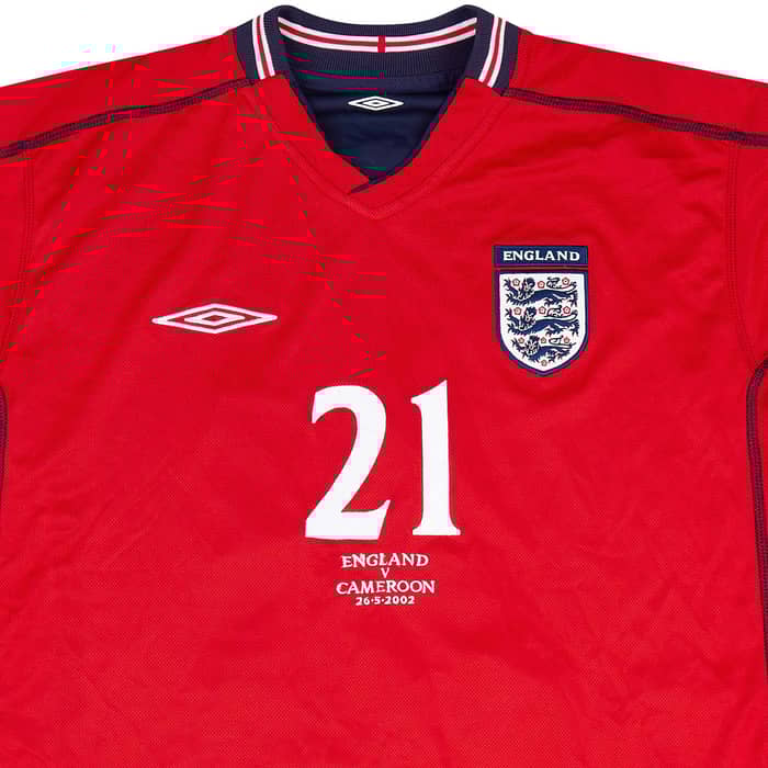 2002 England Match Issue Away Shirt Butt #21 (v Cameroon)