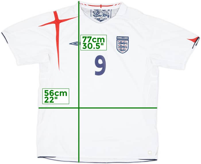 2005-07 England Home Shirt Rooney #9 - 5/10 - (XL)