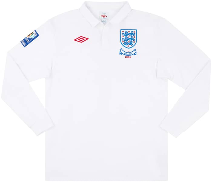 2009 England Match Issue Home L/S Shirt Heskey (v Belarus)