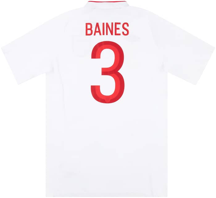 2012 England Match Issue Home Shirt Baines #3 (v San Marino)