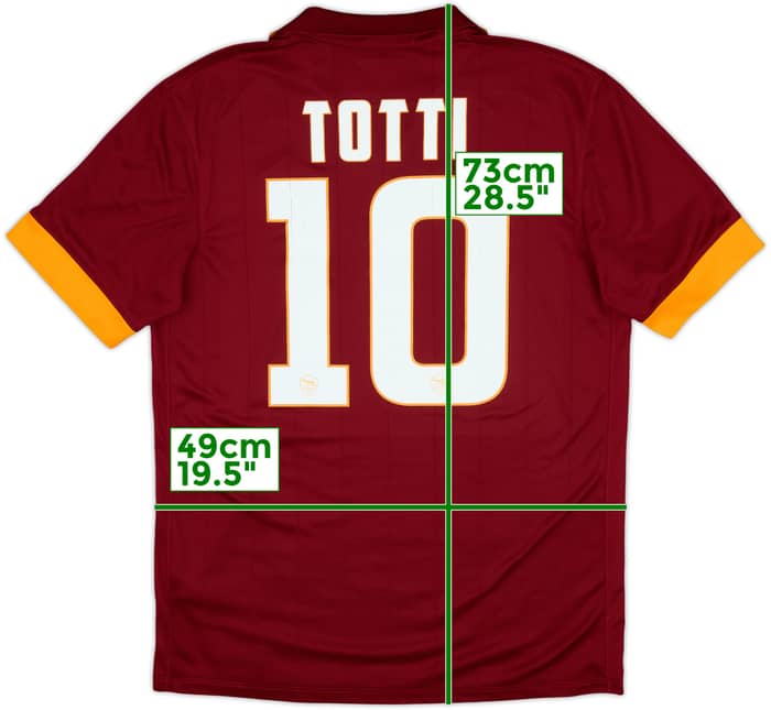 2014-15 Roma Home Shirt Totti #10 - 6/10 - (M)