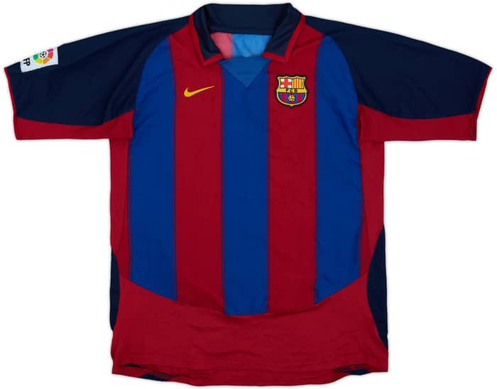 2003-04 Barcelona Home Shirt Ronaldinho #10 - 8/10 - (XL.Boys)