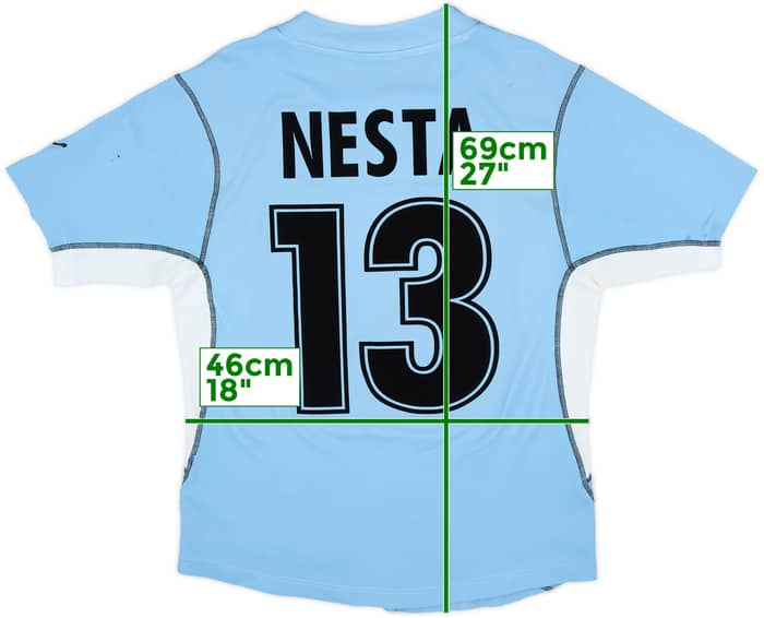 2001-02 Lazio Home Shirt Nesta #13 - 8/10 - (XL.Boys)