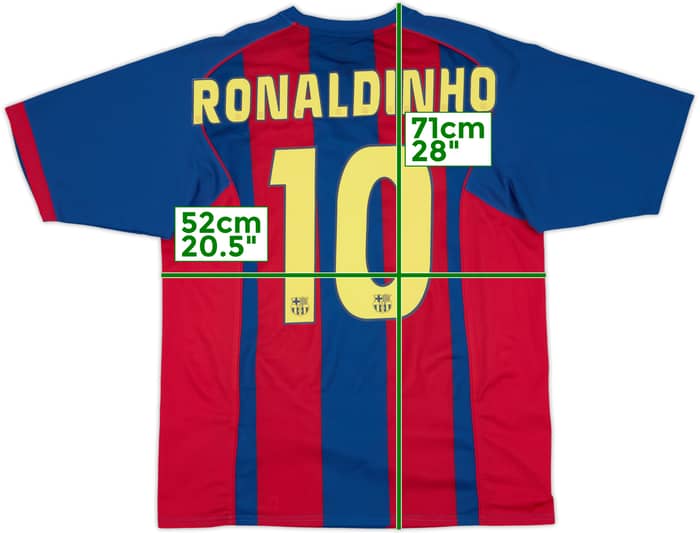 2004-05 Barcelona Basic Home Shirt Ronaldinho #10 - 8/10 - (M)