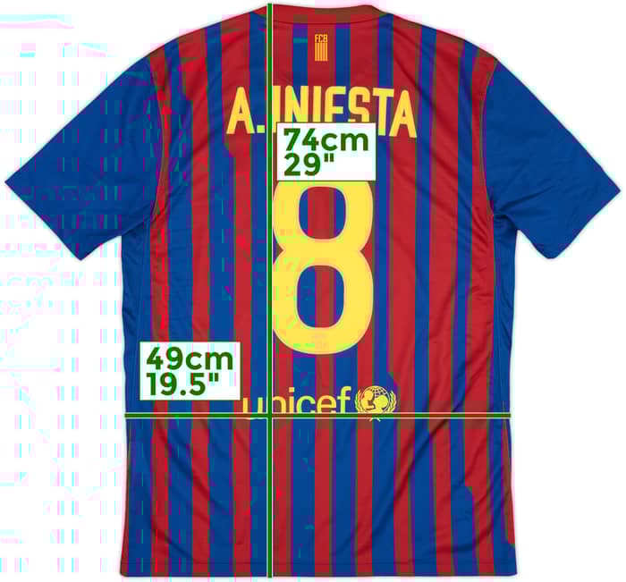 2011-12 Barcelona Home Shirt A.Iniesta #8 - 6/10 - (M)