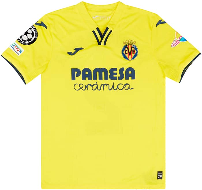 2021-22 Villarreal Match Issue Champions League Home Shirt Mario Gaspar #2 (v Man Utd)