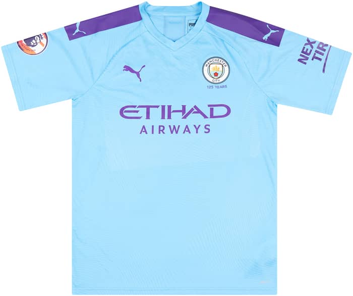 2019-20 Manchester City Match Issue Premier League Asia Trophy Home Shirt Laporte #14
