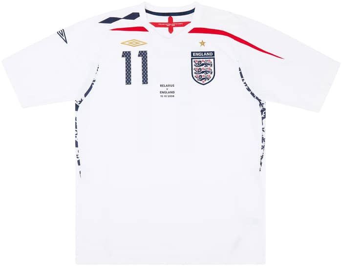 2008 England Match Issue Home Shirt Barry #11 (v Belarus)