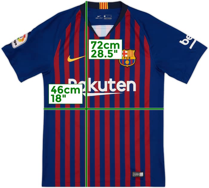 2018-19 Barcelona Home Shirt Messi #10 - 9/10 - (S)