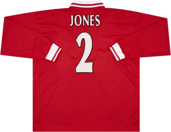 1997-98 Liverpool Match Issue UEFA Cup Home L/S Shirt Jones #2