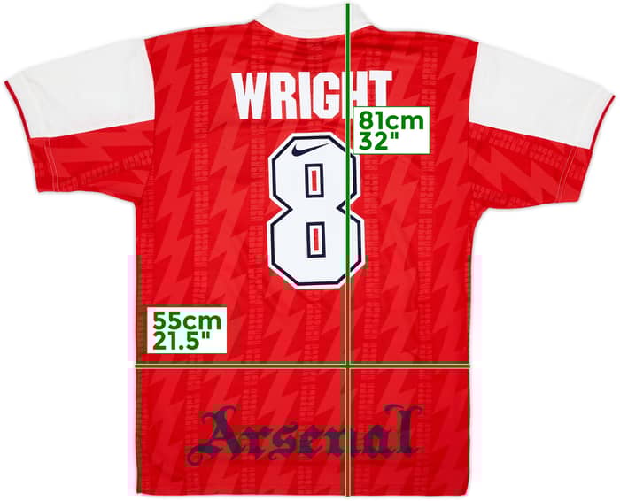 1994-96 Arsenal Home Shirt Wright #8 - 8/10 - (L)