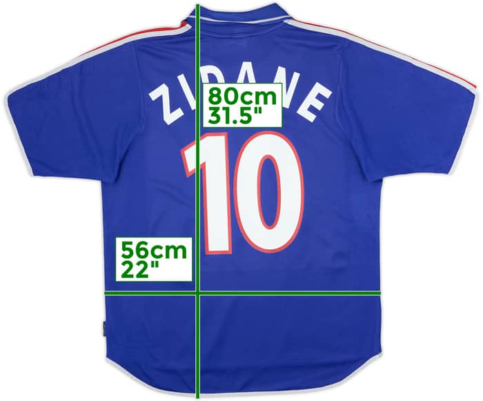 2000-02 France Home Shirt Zidane #10 - 6/10 - (L)
