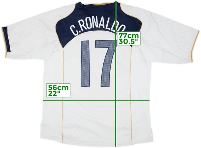 Camiseta de visitante de Portugal 2004-06 C.Ronaldo #17 - 5/10 - (XL)