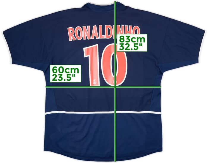 2002-03 Paris Saint-Germain Home Shirt Ronaldinho #10 - 6/10 - (XL)