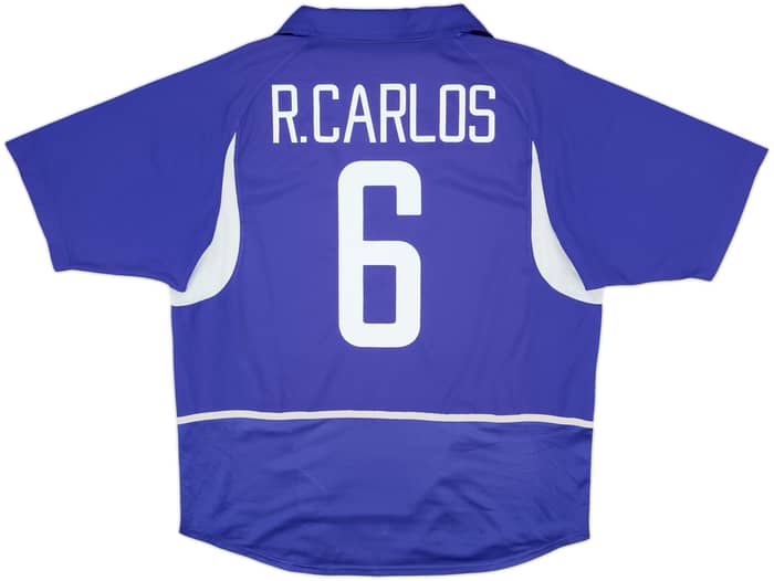 2002-04 Brazil Away Shirt R.Carlos #6 - 9/10 - (L)