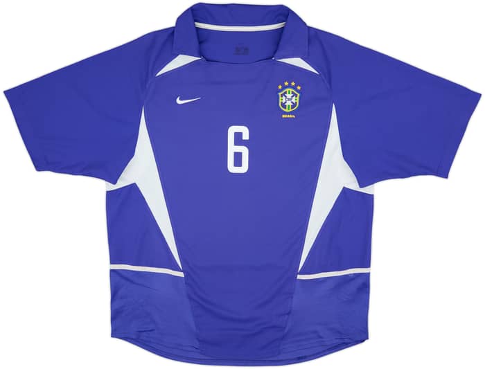 2002-04 Brazil Away Shirt R.Carlos #6 - 9/10 - (L)