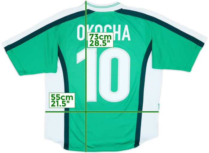 1998-00 Nigeria Home Shirt Okocha #10 - 8/10 - (M)