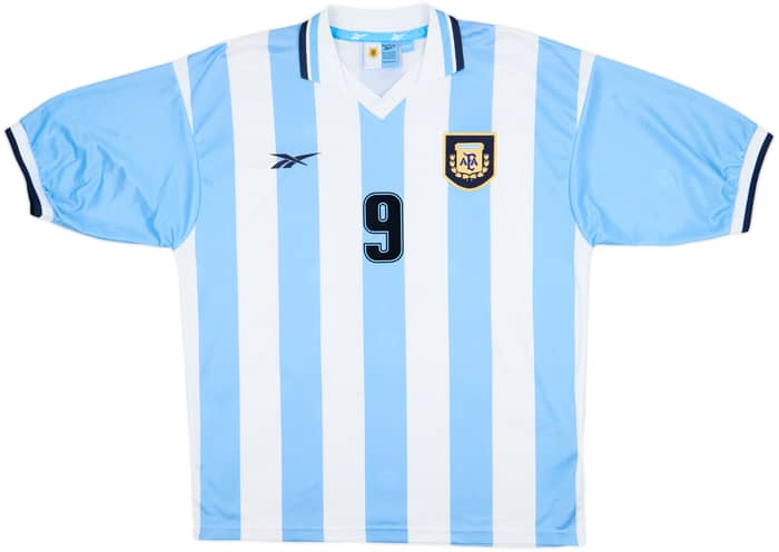 1999-00 Argentina Home Shirt Batistuta #9 - 9/10 - (L)